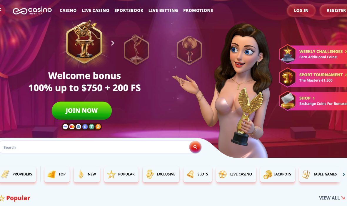 Casino Infinity main page