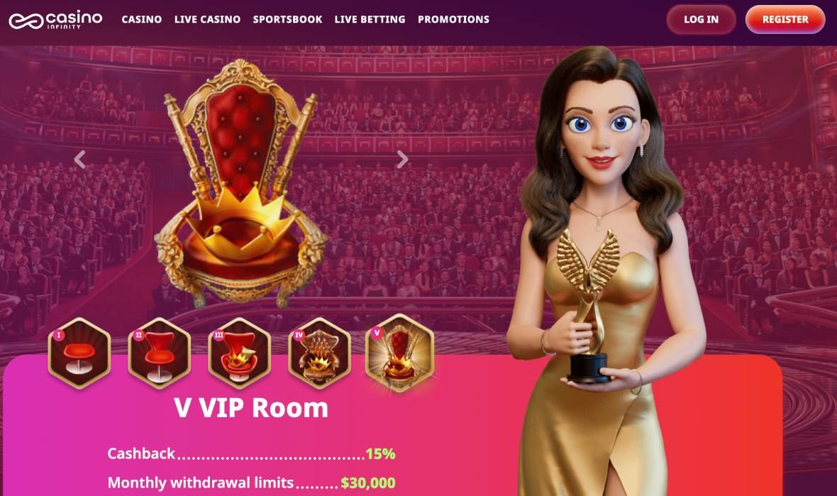 Casino Infinity vip program page