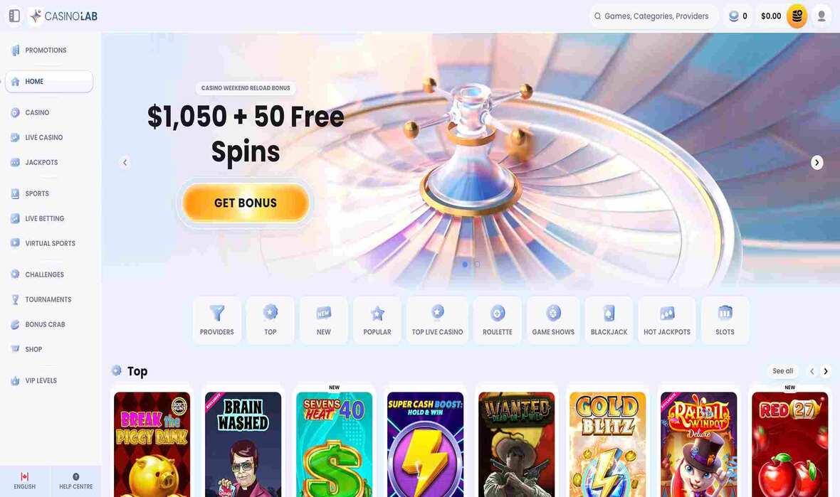 CasinoLab main page
