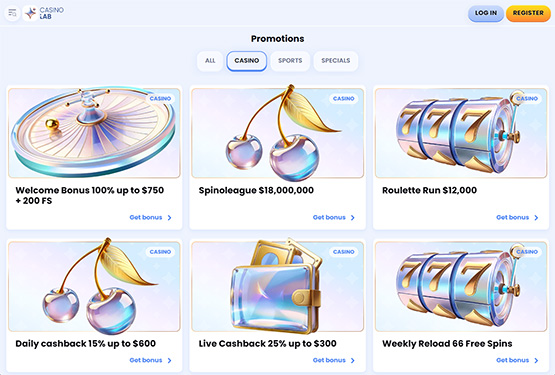 CasinoLab promotions page
