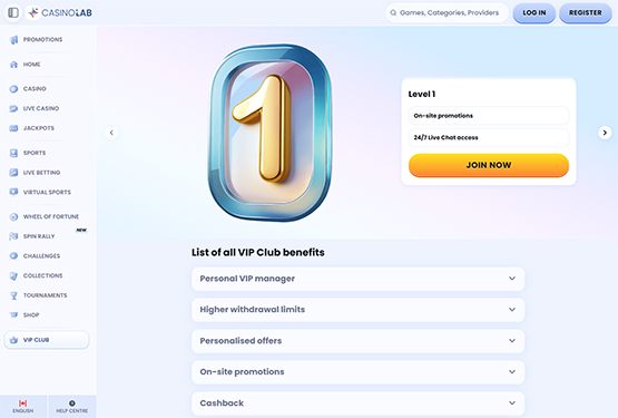 Casinolab vip page