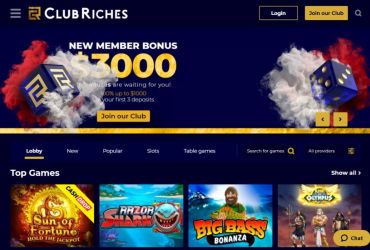 Club Riches Casino - main page
