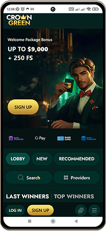 Mobile screenshot of CrownGreen casino
