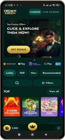 Mobile screenshot of CrownGreen casino