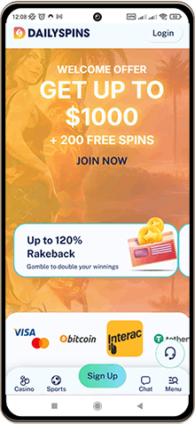 Dailyspins Casino mobile screenshot