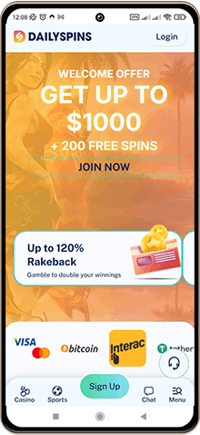 Dailyspins Casino sur mobile