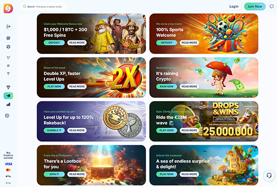 Page des promotions du casino Dailyspins