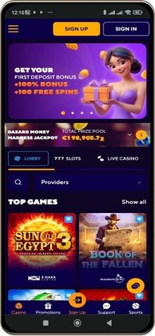 Mobile screenshot of Dazard Casino