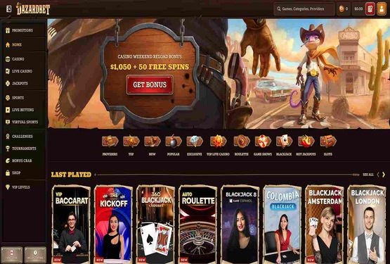 DazardBet casino main page