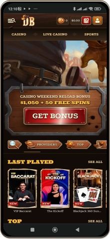 Mobile screenshot of DazardBet Casino