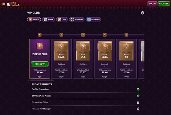 Dice Palace Casino VIP Program