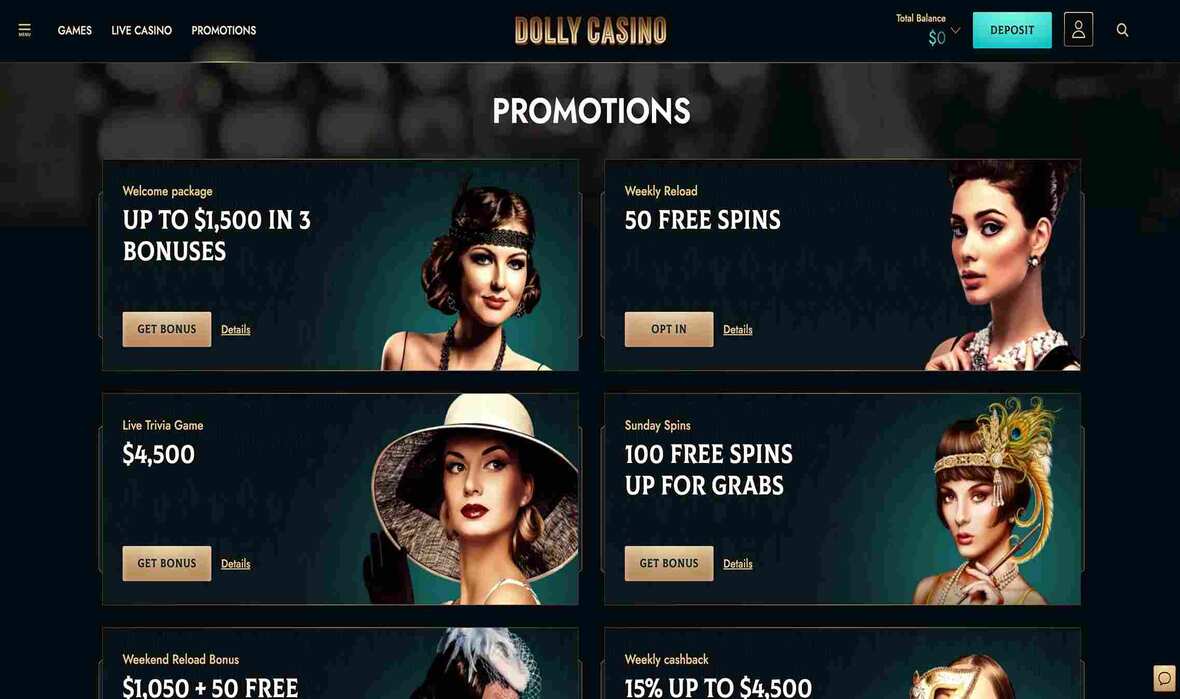 Dolly casino promotions page