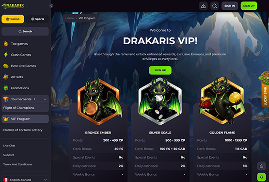 Drakaris Casino VIP Program