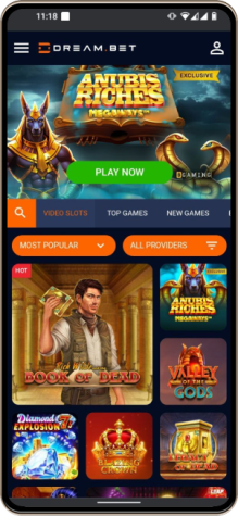 Dream.bet Casino Site on the Mobile Screen