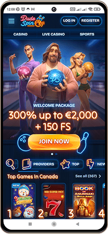 Mobile Screenshot of Dudespin Casino