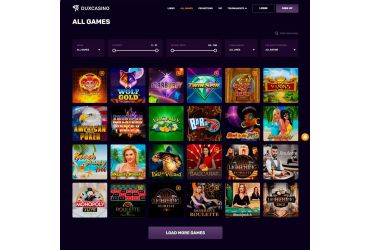DuxCasino - games page