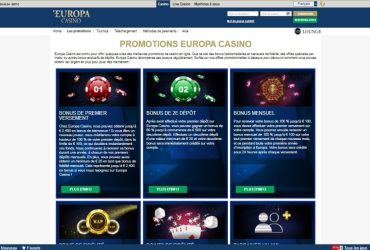EuropaCasino - page promotionnelle