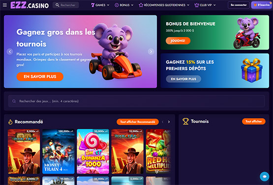 Page principale du casino Ezz