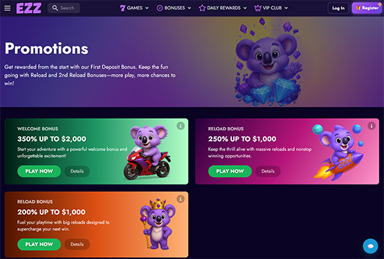 Ezz Casino Promotions Page