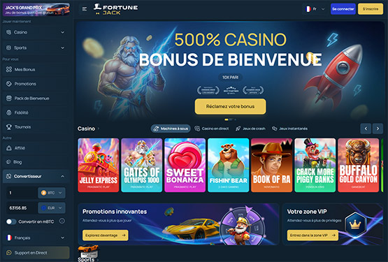 Page principale du casino FortuneJack
