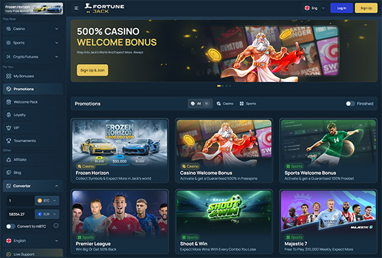 FortuneJack casino promotions page