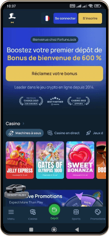 FortuneJack Casino sur mobile