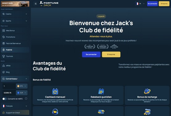 Programme VIP FortuneJack Casino