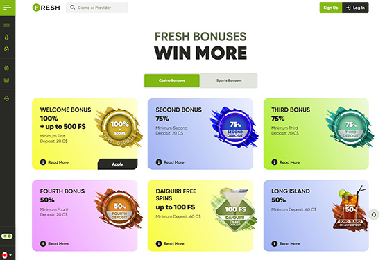 Fresh Casino - Bonuses