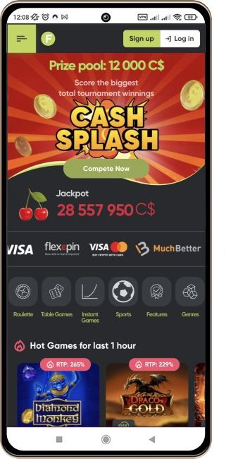 Fresh Casino on mobile phone