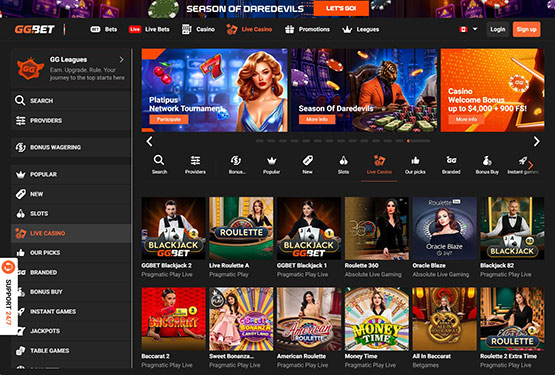 GGbet casino Live Games