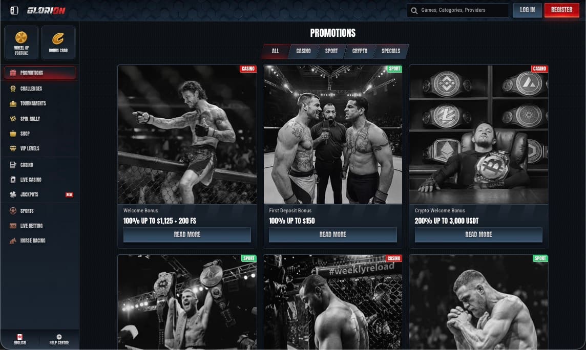 Glorion Casino Promotions Page