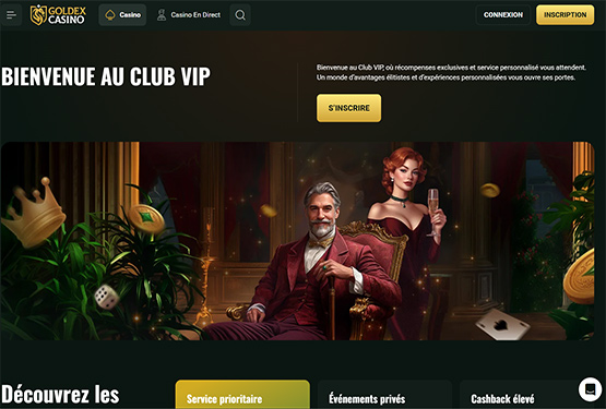 Goldex casino vip page de programmation