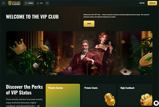 Goldex casino vip page
