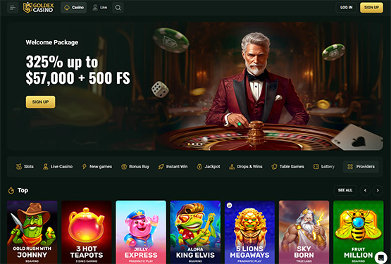 Goldex casino main page
