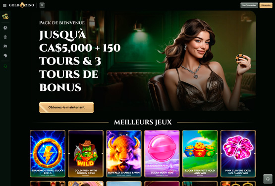 Page principale du casino Goldzino