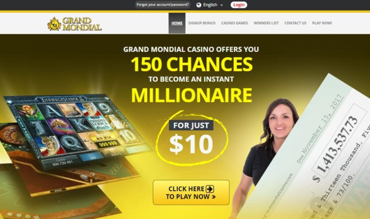 Grand Mondial Casino main page