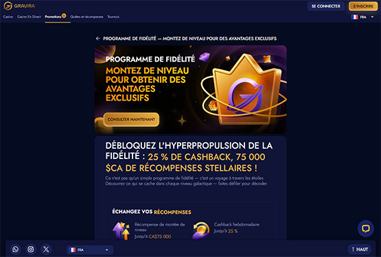 Programme de fidélité du Gravira Casino