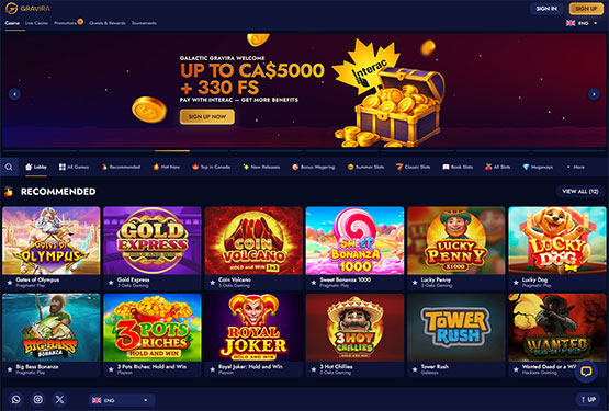 Gravira Casino Main Page