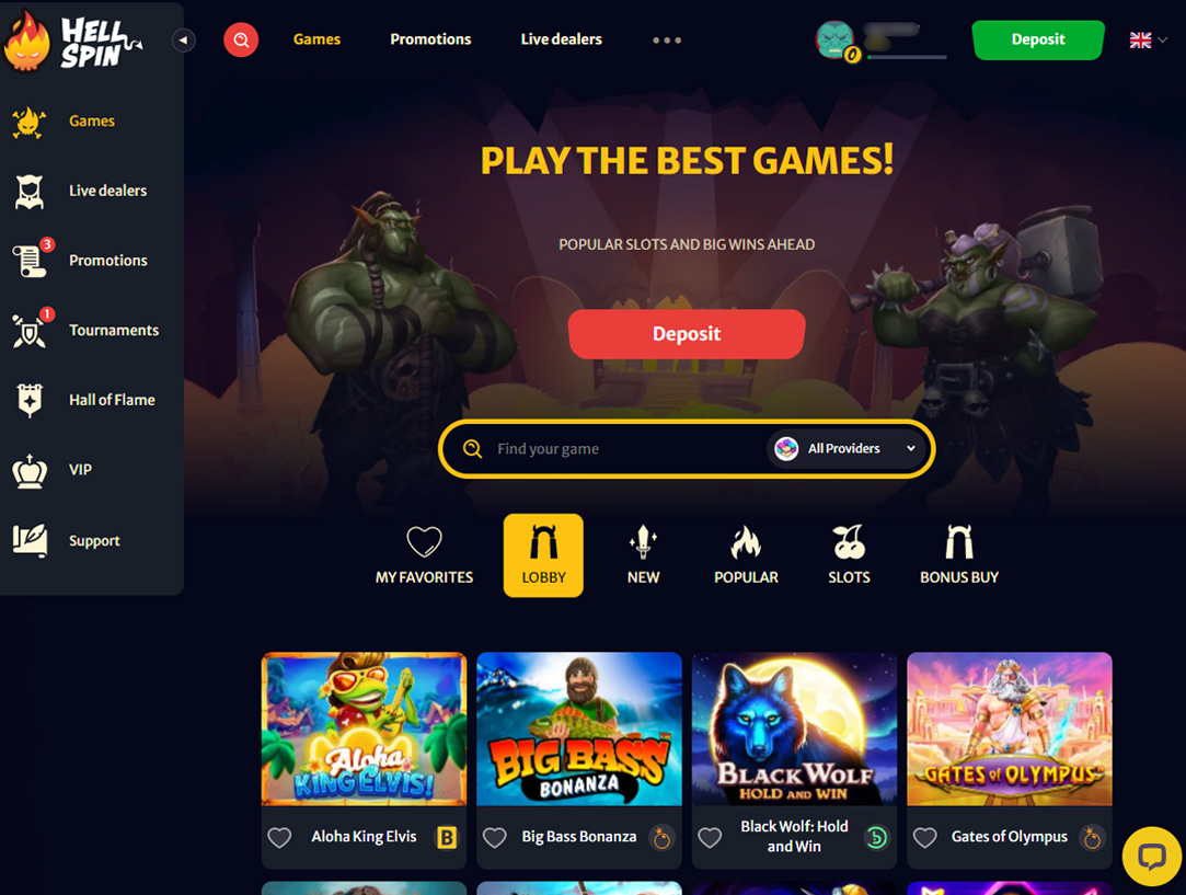 Hellspin casino games