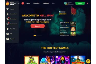Hellspin Casino - Page d'accueil