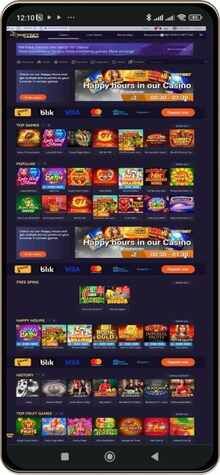 Mobile screenshot of HornetBet Casino main page