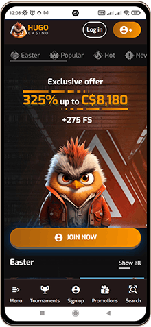 Mobile screenshot of Hugo casino