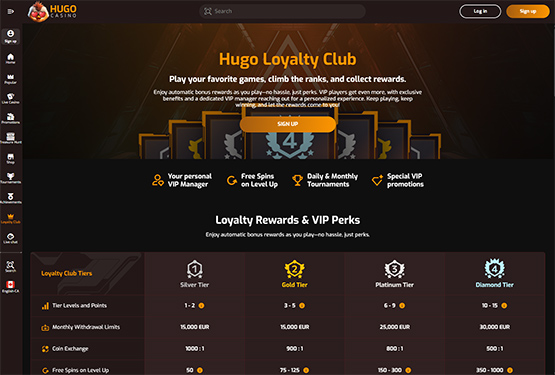 Hugo Casino casino Loyalty Club