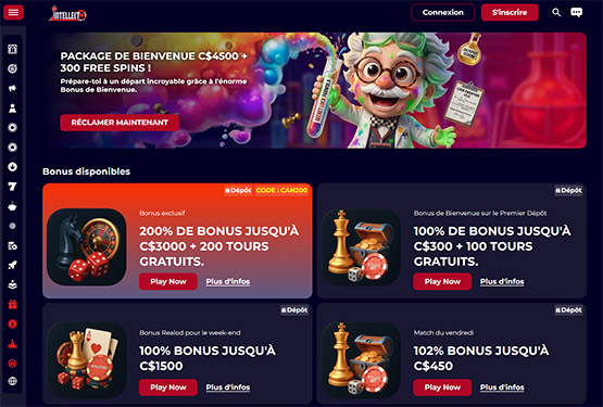 Page des promotions du casino IntellectBet