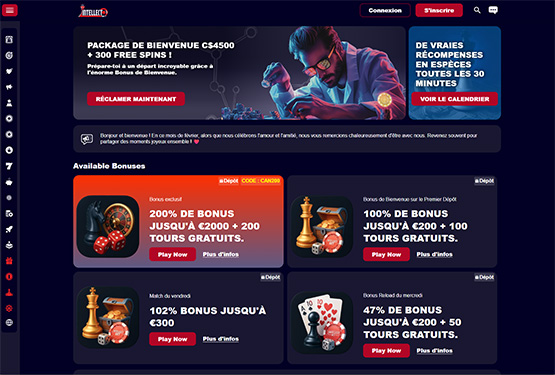 Page des promotions du casino IntellectBet
