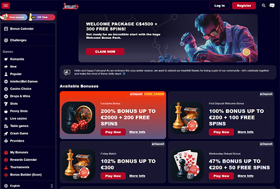IntellectBet casino promotions page