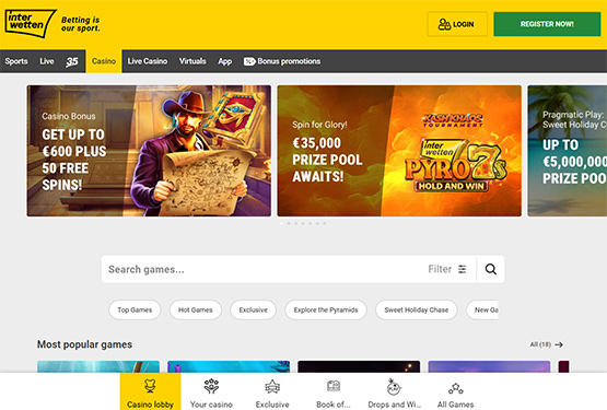 Interwetten Casino Main Page