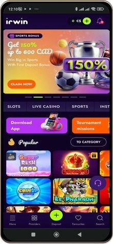 Mobile screenshot of Irwin Casino