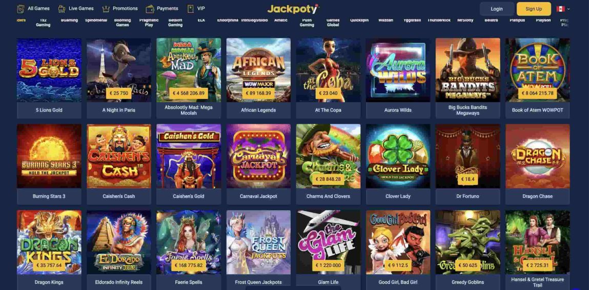 jackpoty casino list of jackpots