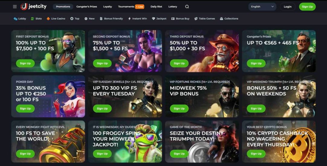 Image of promotion page of JeetCity Casino